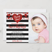 リトルスウィートバレンタインデー任意の年齢誕生日 サンキューカード (正面)