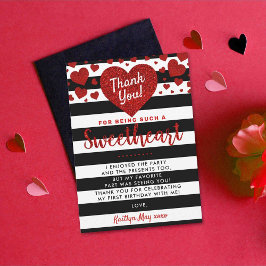 リトルスウィートバレンタインデー任意の年齢誕生日 サンキューカード