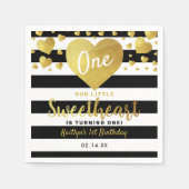 リトルスウィートバレンタインデー任意の年齢誕生日 スタンダードカクテルナプキン (正面)