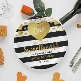 リトルスウィートバレンタインデー任意の年齢誕生日 ペーパープレート