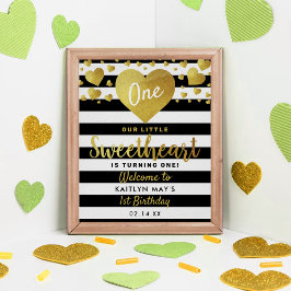 リトルスウィートバレンタインデー任意の年齢誕生日 ポスター