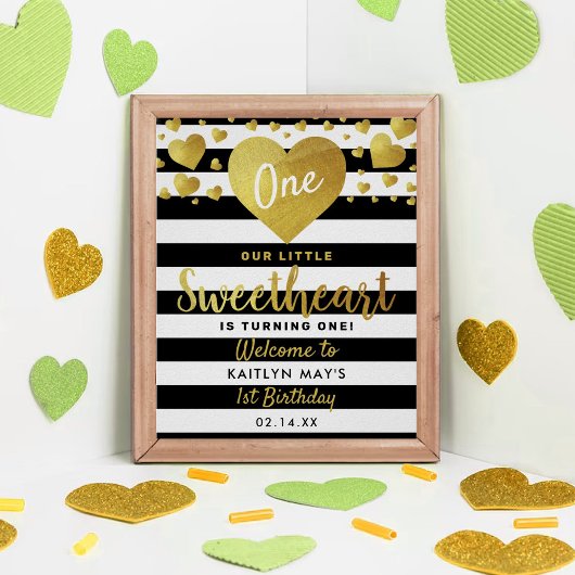 リトルスウィートバレンタインデー任意の年齢誕生日 ポスター