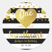 リトルスウィートバレンタインデー任意の年齢誕生日 ラウンドシール (正面)