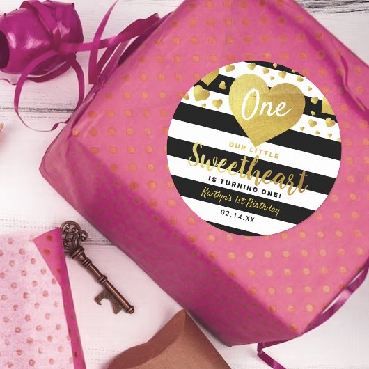 リトルスウィートバレンタインデー任意の年齢誕生日 ラウンドシール