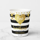 リトルスウィートバレンタインデー任意の年齢誕生日 紙コップ (裏面)