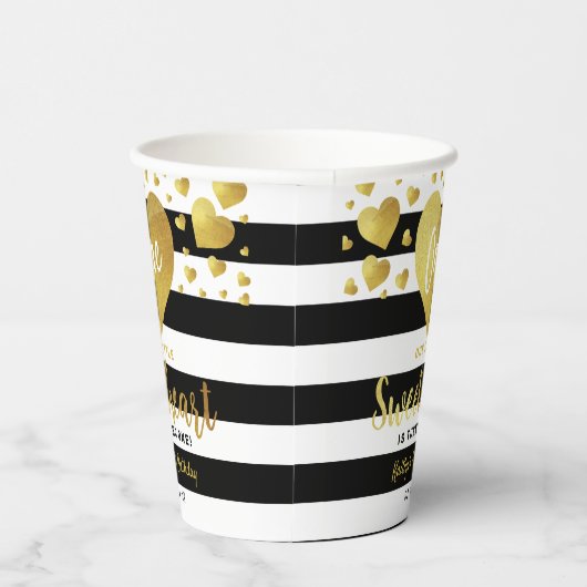 リトルスウィートバレンタインデー任意の年齢誕生日 紙コップ (右)