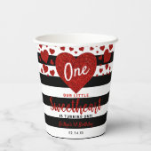 リトルスウィートバレンタインデー任意の年齢誕生日 紙コップ (裏面)