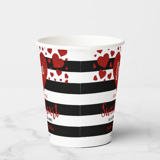 リトルスウィートバレンタインデー任意の年齢誕生日 紙コップ (右)
