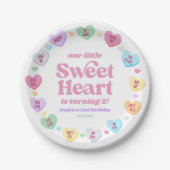 リトルスウィートバレンタインデー誕生日パーティー ペーパープレート (正面)