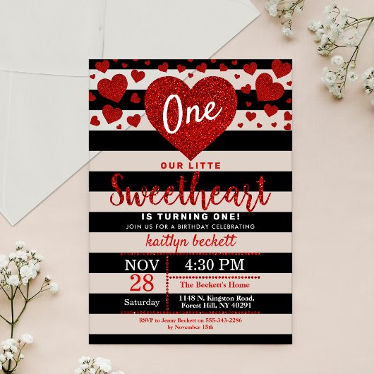 リトルスウィートバレンタインデー誕生日 アクリル招待状