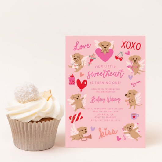リトルスウィートバレンタインパピーバースデーパーティー 招待状