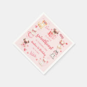 リトルスウィートバレンタインパピー誕生日ナプキン スタンダードカクテルナプキン (角)