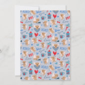 リトルスウィートバレンタインパピー誕生日ブルー 招待状 (裏面)