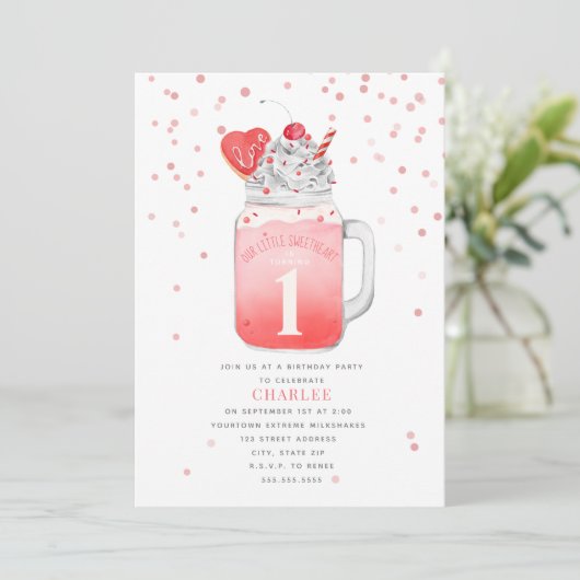 リトルスウィートバレンタインファースト誕生日 招待状 (スタンド正面)