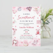 リトルスウィートバレンタインベビーシャワー招待状 招待状 (スタンド正面)