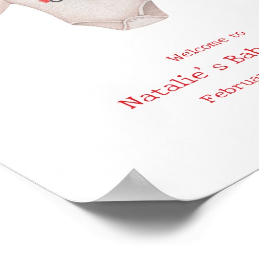 リトルスウィートバレンタインボーイ赤ちゃんシャワー ポスター (角)