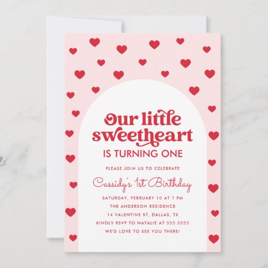 リトルスウィートバレンタイン誕生日 招待状 (正面)