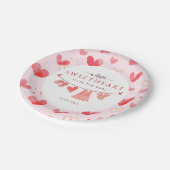 リトルスウィートバレンティーンズガールベビーシャワー ペーパープレート (アングル)