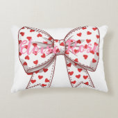 リトルスウィートパーソナライズされたボウ アクセントクッション (正面)