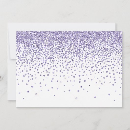 リトルスウィートパープルハートガールズベビーシャワー 招待状 (裏面)