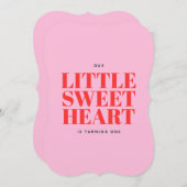 リトルスウィートピンクガールファースト誕生日 招待状 (正面/裏面)