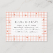リトルスウィートピンクギンガムブックスベビー エンクロージャーカード (正面)