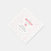 リトルスウィートピンクハートベビーシャワー紙 スタンダードカクテルナプキン (角)