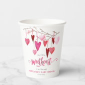 リトルスウィートピンクハート赤ちゃんシャワー 紙コップ (正面)