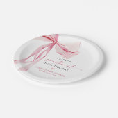 リトルスウィートピンクボウバレンタインの赤ちゃんシャワー ペーパープレート (アングル)