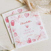 リトルスウィートピンクボウ赤ちゃんシャワー スタンダードカクテルナプキン