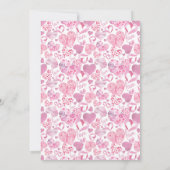 リトルスウィートピンクラブハートガールベビーシャワー 招待状 (裏面)