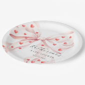 リトルスウィートピンクレッドベビーブライダルシャワー ペーパープレート (アングル)