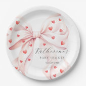 リトルスウィートピンクレッドベビーブライダルシャワー ペーパープレート (正面)