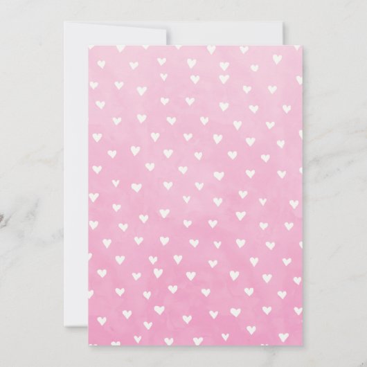 リトルスウィートピンク赤いハート1st誕生日 サンキューカード (裏面)