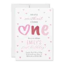 リトルスウィートピンク赤いハート1st誕生日