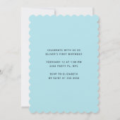 リトルスウィートファースト誕生日ブルー招待状 招待状 (裏面)