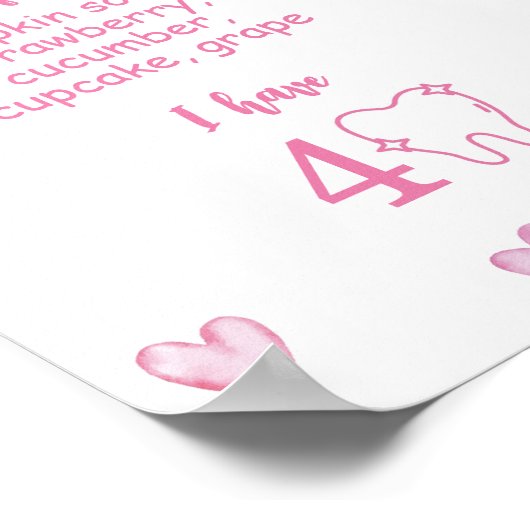 リトルスウィートファースト誕生日マイルストーンサイン ポスター (角)