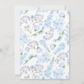 リトルスウィートブルーハート花赤ちゃんシャワー 招待状 (裏面)