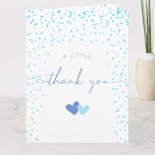 リトルスウィートブルーフォールディングサンキューカード サンキューカード (正面)