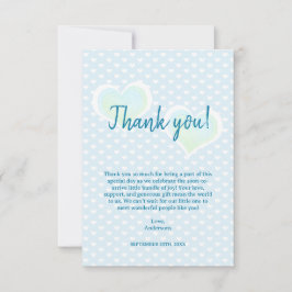 リトルスウィートブルーベビーシャワーサンキューカード サンキューカード