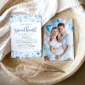 リトルスウィートブルーボーイバレンタインベビーシャワー 招待状