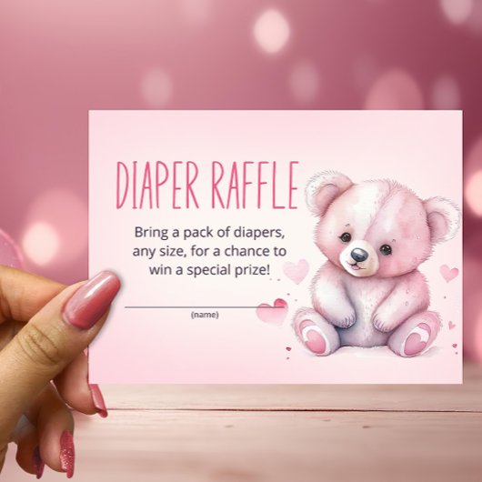 リトルスウィートベアおむつラッフルチケット エンクロージャーカード