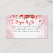 リトルスウィートベビーシャワーかわいいおむつラッフル エンクロージャーカード (正面)