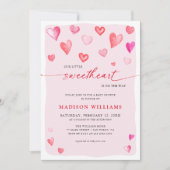 リトルスウィートベビーシャワーハート 招待状 (正面)