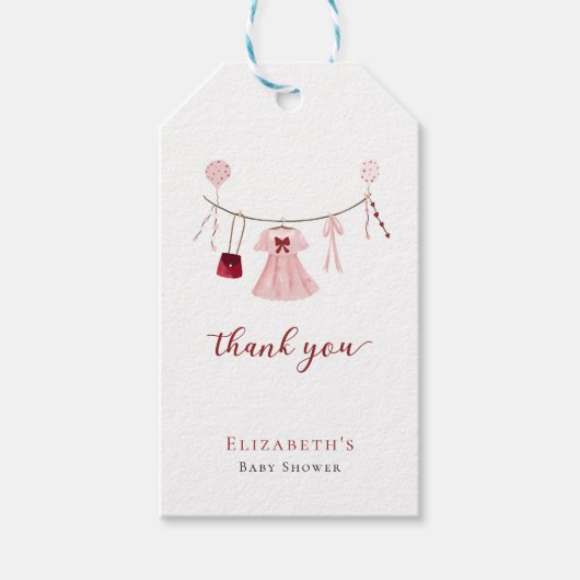 リトルスウィートベビーシャワーバレンタインカスタム ギフトタグ (正面)