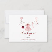 リトルスウィートベビーシャワーバレンタインカスタム サンキューカード (正面)