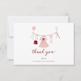 リトルスウィートベビーシャワーバレンタインカスタム サンキューカード