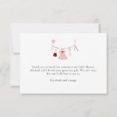 リトルスウィートベビーシャワーバレンタインカスタム サンキューカード (裏面)