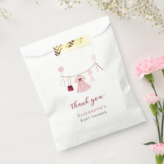 リトルスウィートベビーシャワーバレンタインカスタム フェイバーバッグ (封をした状態)