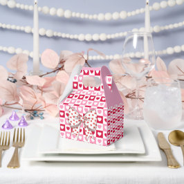 リトルスウィートボウ市松模様にハート フェイバーボックス